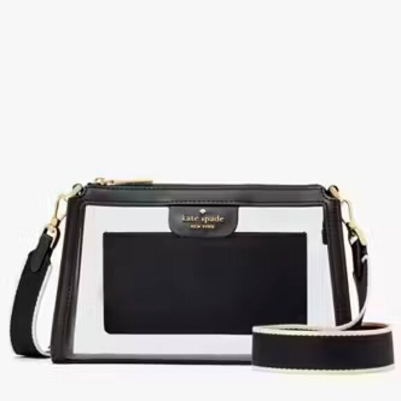 kate spade Handbags - Kate Spade Clare Clear Small Crossbody, Black Multicolored